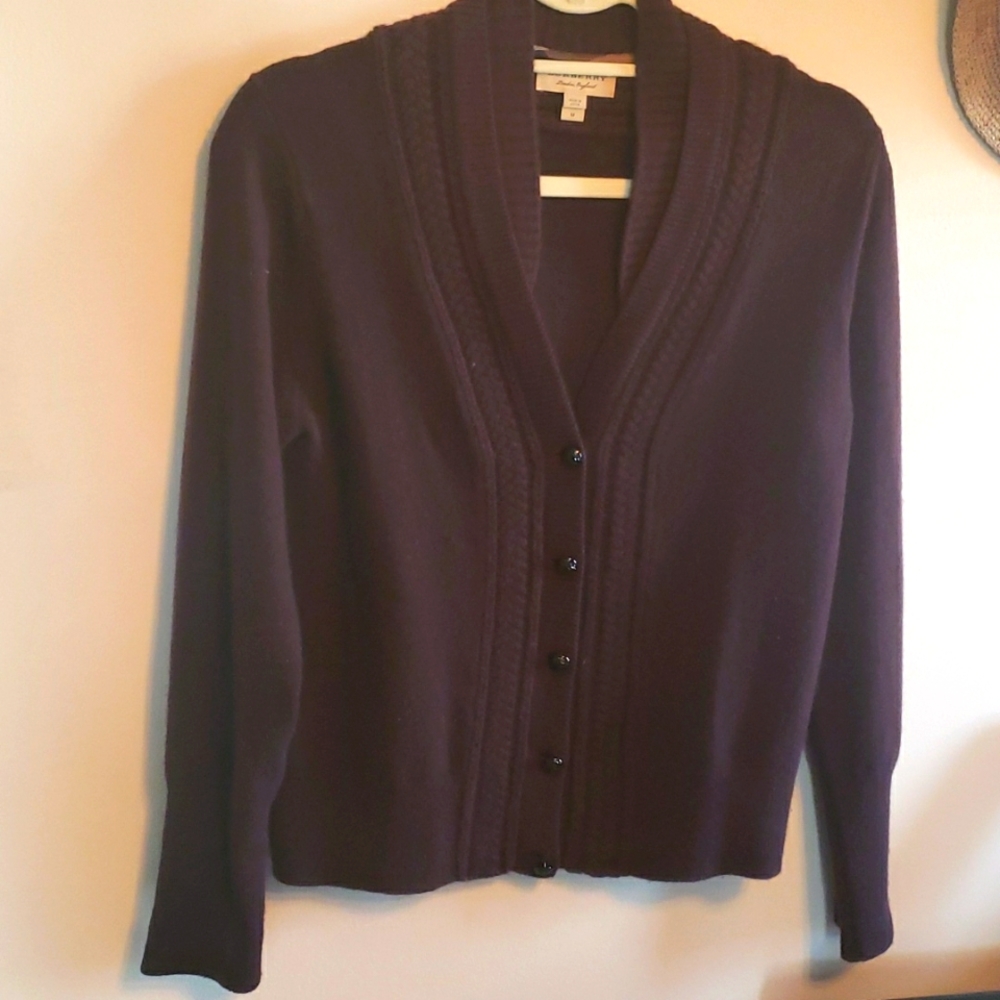 Burberry Medium Maroon Button Sweater - image 1